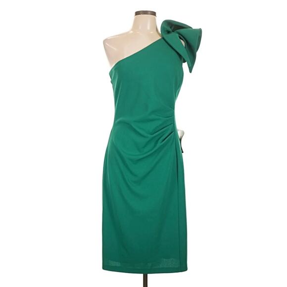 Betsy & Adam Dresses & Skirts - $219 Betsy & Adam Emerald Green One-Shoulder Cocktail Dress 8 / M NWT
